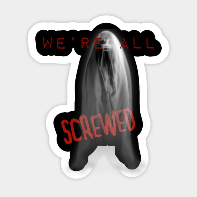 Ghost woman Sticker by screwedingeneral